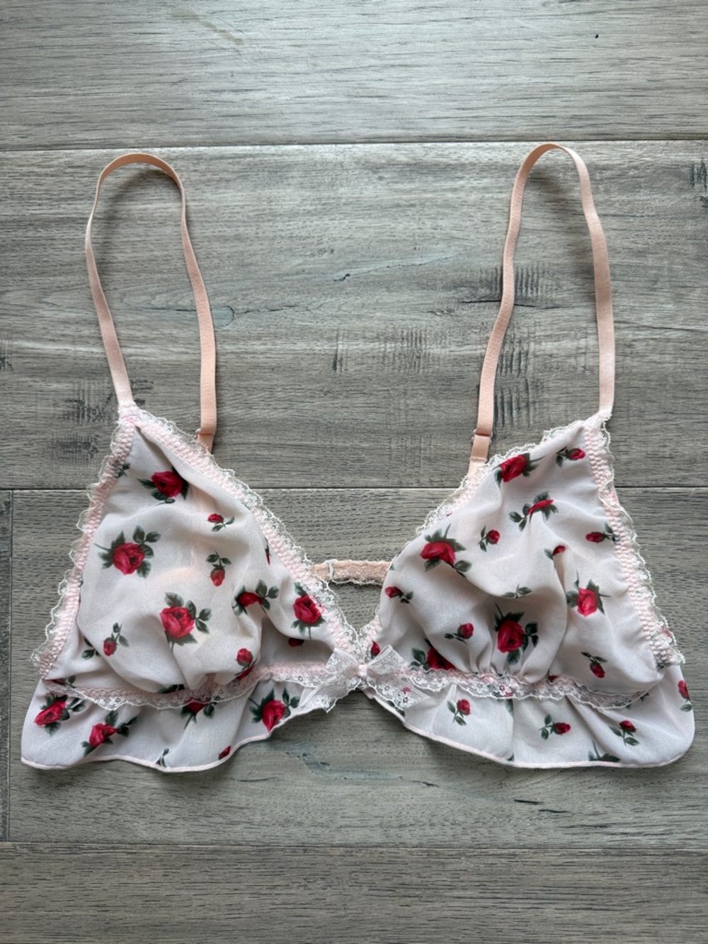 Floral Bralette Lace Bow Soft Girl